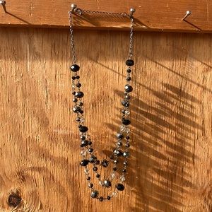 Black and clear crystal necklace.